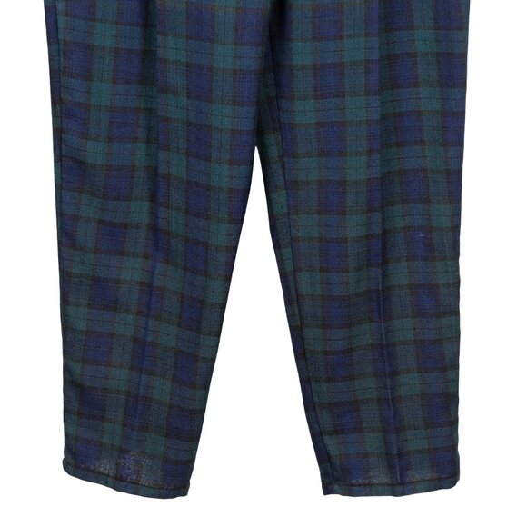 Starwear VTG Plaid Pants L Womens Green Blue Polyester Blend Classic Pockets - Picture 3 of 5